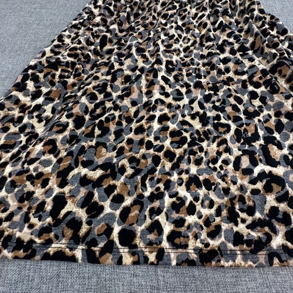 Gibson Dress Animal/ Leopard Print Stretch Soft Comfy Elastic Waist XXS V-Neck - Picture 14 of 16